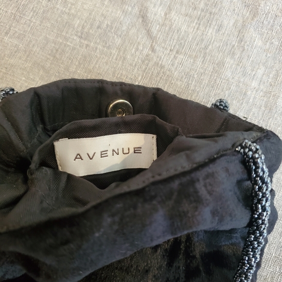 Beaded Purse Bag Floral Navy Blue Flowers Fringe - Picture 6 of 15